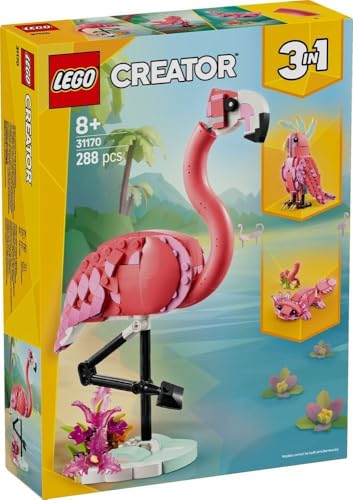 Lego Creator 31170 – Wilde Tiere: Rosa Flamingo | 3-in-1 Tier-Set mit Fisch & Flügelechse | Bauspaß für Kinder ab 7 Jahren von Stein-Experte