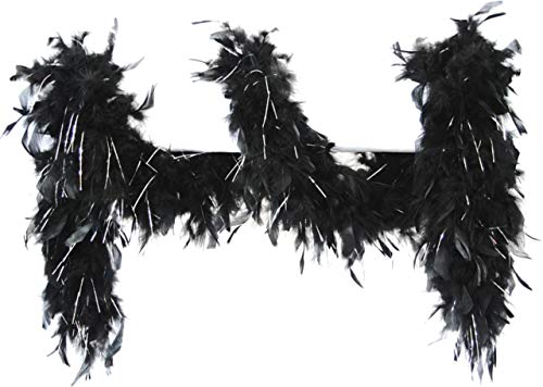 Federboa mit Lurex 65 gr. 180cm, Schwarz/Silber von WILBERS & WILBERS