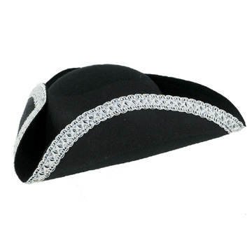Hut Dreispitz, schwarz - silber Hut Dreispitz, schwarz - silber von Stekarneval