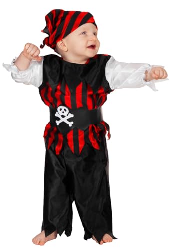 Stekarneval Kleinkind-Kostüm Pirat, rot-schwarz, Gr. 80-86 Stekarneval Kleinkind-Kostüm Pirat, rot-schwarz, Gr. 80-86 von Stekarneval