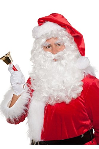 Weihnachtsmannperücke mit Bart, Weiß von Stekarneval