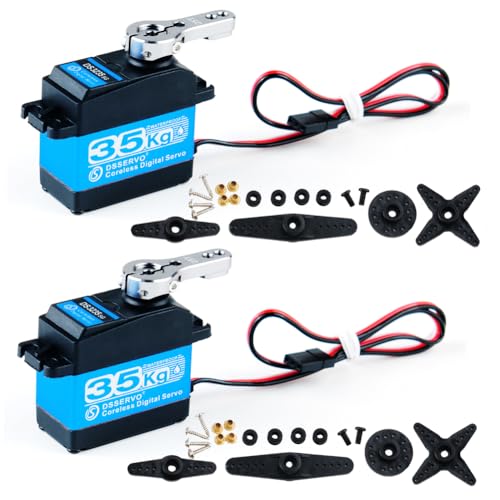 35KG RC Servo DS3235 7.4V Coreless Digital Servo Stainless Steel Metal Gear Servo High Torque 270 Degree Waterproof IP66 for DIY RC Racing Cars and Boats (2 Pack) von Stemedu