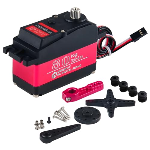 Stemedu 80KG High Torque RC Servo DS5180 Large Size PWM Control Servo, Stainless Steel Gear 270° Control Steering Motor for 1/5 RC Vehicles, Crawlers, Robots, Boats Stemedu 80KG High Torque RC Servo DS5180 Large Size PWM Control Servo, Stainless Steel Gear 270° Control Steering Motor for 1/5 RC Vehicles, Crawlers, Robots, Boats von Stemedu