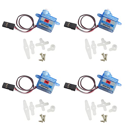 Stemedu Micro 3.7g Servo GH-S37D Mini Digital Servo for Control Aeromodelling Aircraft Flight Direction RC Plane Helicopter Boat Car (Pack of 4PCS) von Stemedu