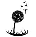 Stemplino® Maxistempel L - Motiv: Pusteblume – 35mm Durchmesser - Holzstempel Kinder Stempel Bullet Journal Stempel mit Pusteblumen Motiv Pusteblume Stempel von Stemplino