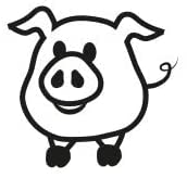 Stemplino® Midistempel - Motiv: Siggi Schwein - 18mm Durchmesser - Holzstempel Kinder Stempel Bullet Journal Stempel mit Schwein Motiv Schwein Stempel von Stemplino