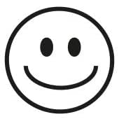 Stemplino® Midistempel - Motiv: Smiley - 18mm Durchmesser - Holzstempel Kinder Stempel Bullet Journal Stempel mit Smiley Motiv Smiley Stempel lächeln Stempel von Stemplino