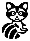 Stemplino® Midistempel - Motiv: Waschbär - 18mm Durchmesser - Holzstempel Kinder Stempel Bullet Journal Stempel mit Waschbär Motiv Waschbär Stempel von Stemplino