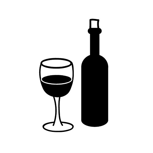 Stemplino® Midistempel - Motiv: Weinglas mit Flasche - 18mm Durchmesser - Holzstempel Kinder Stempel Bullet Journal Stempel mit Wein Motiv Wein Stempel von Stemplino