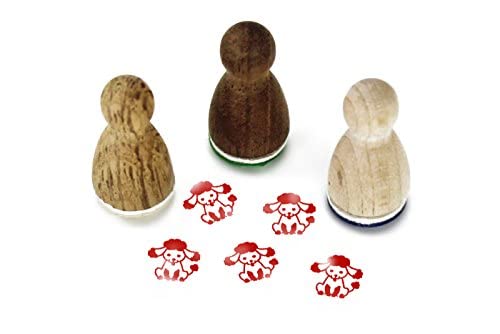 Stemplino® Mini Stempel - Motiv: Pudel - Stempel Kinder Stempel Lehrer Grundschule Stempel klein holzstempel Kinder Hunde Stempel von Stemplino