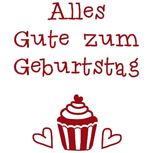 Stemplino Orig Maxi Stempel XL - Alles Gute zum Geburtstag - Für Geschenke und Karten zum Geburtstag - hochwertiger Holzstempel 78x46 mm rund - auch schön als Geschenk von Stemplino