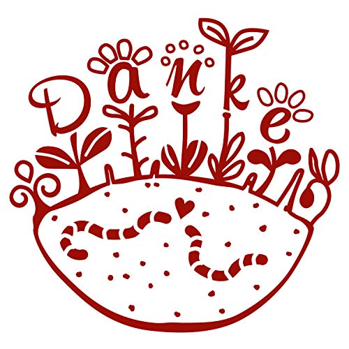Stemplino Orig Maxi Stempel XL - Danke Wiese - für Geschenke und Karten - hochwertiger Holzstempel 78x46 mm rund - auch schön als Geschenk von Stemplino