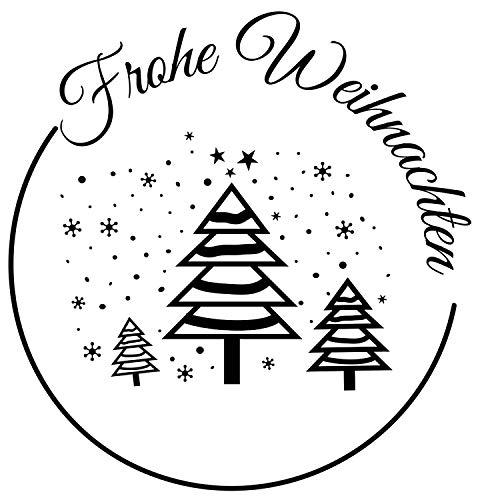 Stemplino Orig Maxistempel Stempel L - Frohe Weihnachten - hochwertiger Holzstempel Motivstempel Holz Motiv Wald von Stemplino