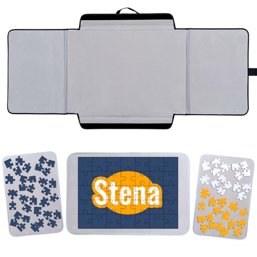 Stena Puzzlekoffer - Aufbewahrung, Transportieren und Puzzeln, wo immer du willst - 3x Puzzlematte - Geeignet für 1000 Teile - Leichtgewicht - Puzzlebrett - Puzzletisch - Puzzel - Puzzlemappe - Board von Stena