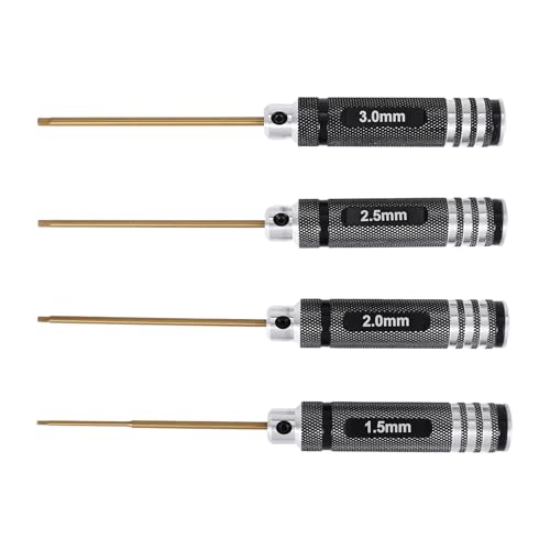 Steowsey 4 STK. 1,5/2,0/2,5/3,0 mm Sechskantschraubendrehersatz -SechskantschlüSsel-Werkzeugsatz für Mehrachsiges FPV-RC-Werkzeug von Steowsey