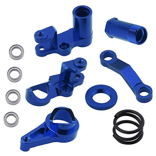 Steowsey Aluminum Lenk Hebel und Servo Saver Set mit Lagern für 1/10 Slash Hop-Up Upgrade Teile Marine Blau von Steowsey