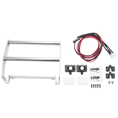 Steowsey Metall Front Stoß Stange mit Led Licht für 1/10 Rc Crawler Trx4 K5, Silber von Steowsey