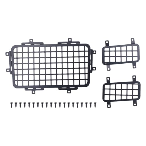 Steowsey für MN D90 D99S MN99S 1/12 RC Auto Upgrade Teile Metall Stereoskopische Heck Scheiben Gitter Schutz Netz ZubehöR von Steowsey