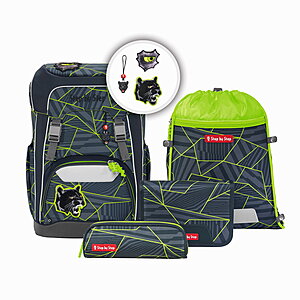 Step by Step GIANT Schulrucksack-Set Dark Cat Chiko, 5-teilig von Step by Step