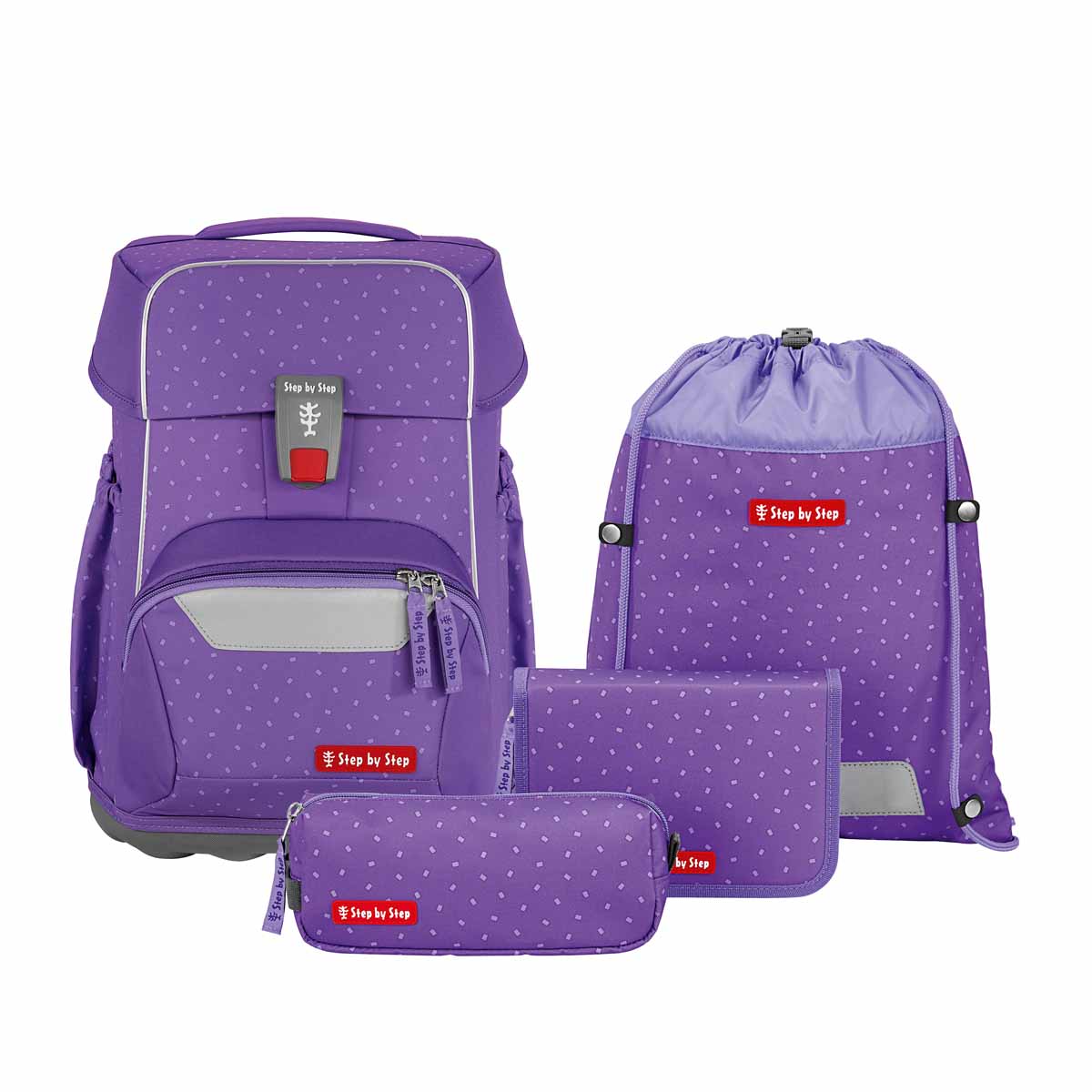 Step by Step Schulranzen-Set Basis Purple Konfetti 4-tlg. Step by Step Schulranzen-Set Basis Purple Konfetti 4-tlg. von Step by Step