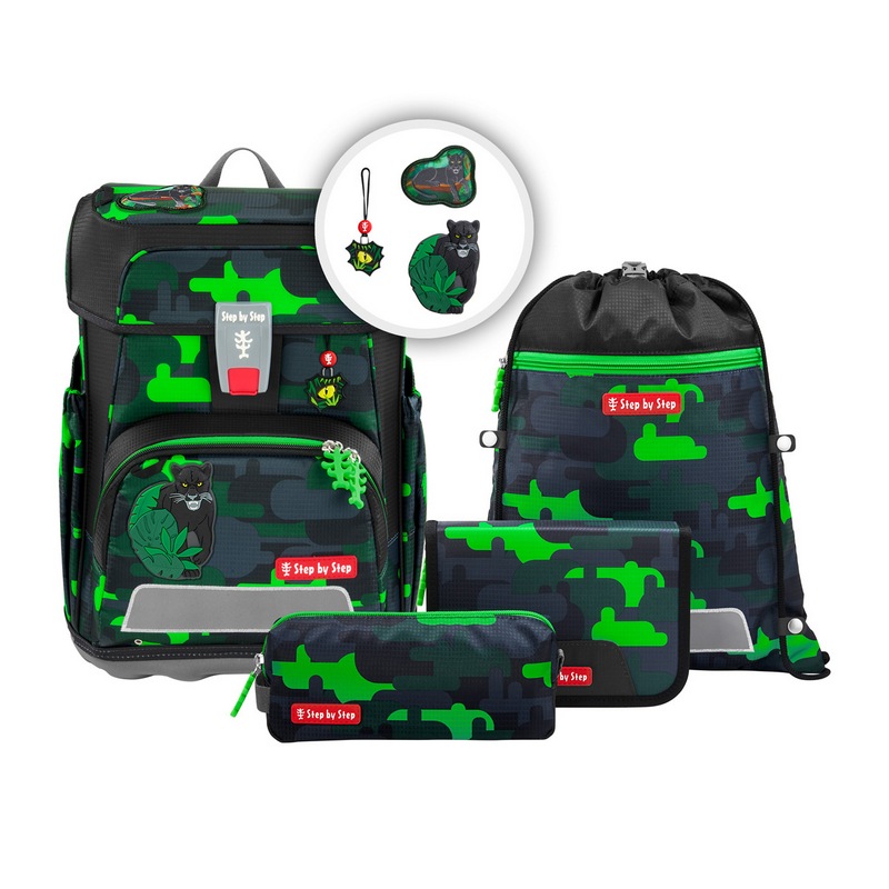 Step by Step Schulranzen-Set Cloud Black Cat Chiko 5-tlg. von Step by Step