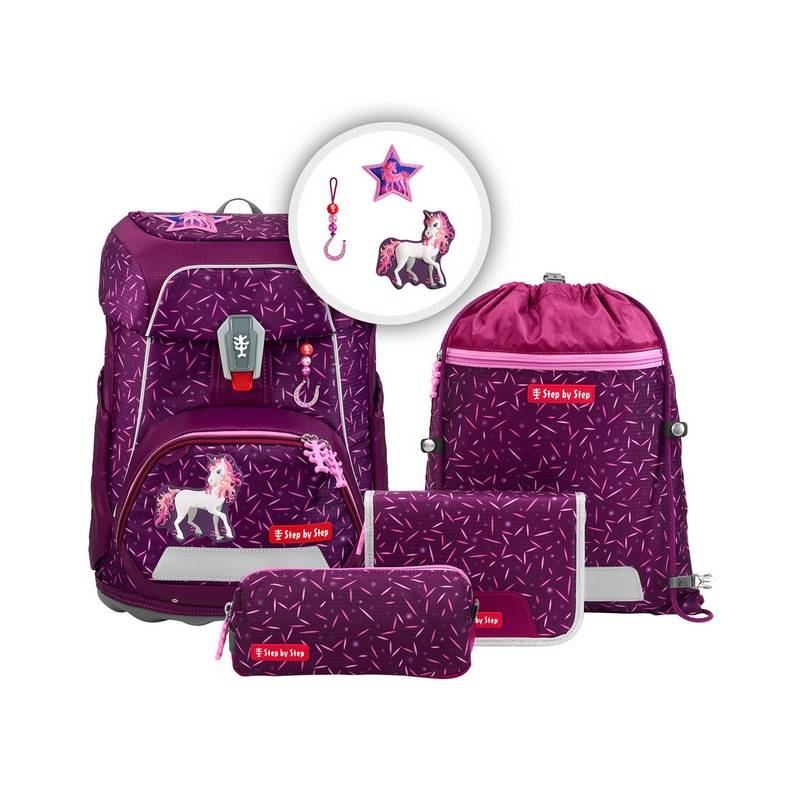 Step by Step Schulranzen-Set FIT Pretty Unicorn Nuala 5 tlg. von Step by Step
