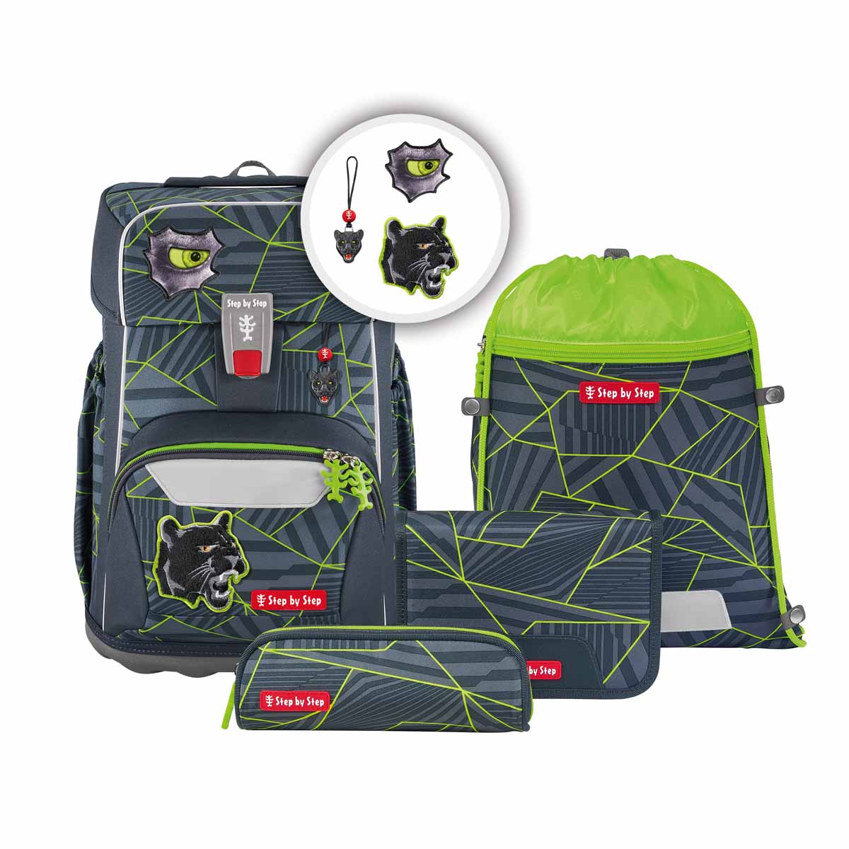 Step by Step Schulranzen-Set Giant Dark Cat Chiko 5 teilig Step by Step Schulranzen-Set Giant Dark Cat Chiko 5 teilig von Step by Step