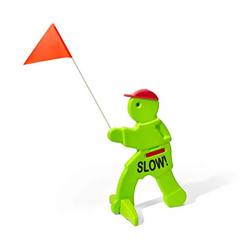 Step2 Benni Brems Warnfigur | Warnschild für Kinder in Neon Grün mit Fahne | Achtung spielende Kinder Warnpuppe KidAlert- von Step2