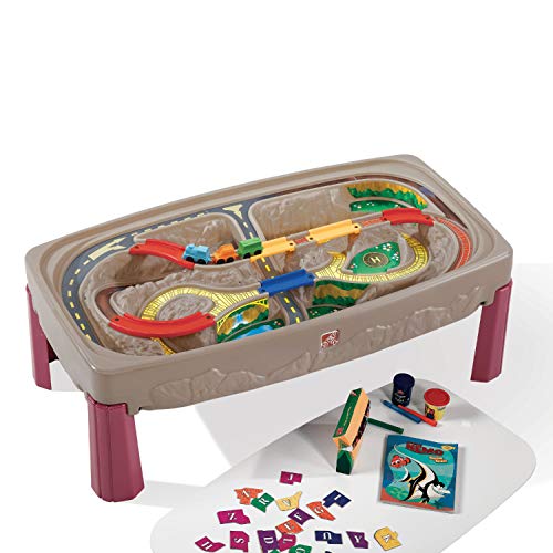 Step2 Deluxe Grand Canyon Spieltisch mit Rennbahn und Zug Set | Spieltisch für Kinder aus Kunststoff von Step2