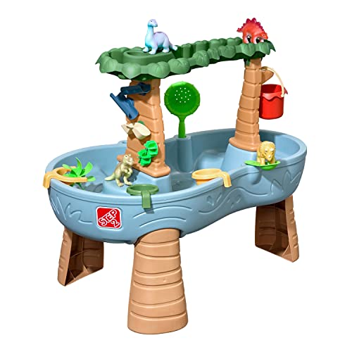 Step2 Dino Showers Wasserspieltisch | Großer Wassertisch mit 13-teiligem Zubehörset | Garten Wasser Spieltisch für Kinder in Blau & Braun. von Step2