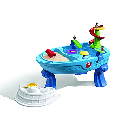 Step2 Fiesta Cruise Sand & Wassertisch | Wasserspieltisch für Kinder in Blau mit 10-teiligem Zubehör Set | Wasserspielzeug/Sandtisch für den Garten von Step2