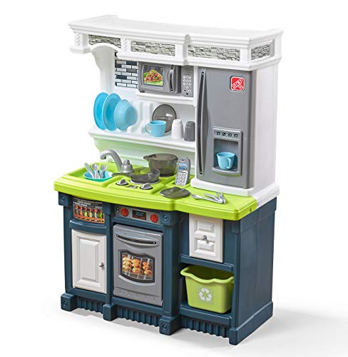 Step2 Lifestyle Custom Kitchen Set for Kids - Includes 20+ Toy Kitchen Accessories, Interactive Features for Realistic Pretend Play - Indoor/Outdoor Toddler Playset - Dimensions 105.4 cm x 71.1 cm x von Step2