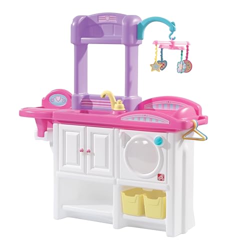Step2 Love & Care Deluxe Nursery Kinderzimmer für Puppen | Mit Wiege, Kindersitz, Waschmaschine und Zubehör (exkl. Puppe) | Kunststoff Spielzeug für Mädchen von Step2