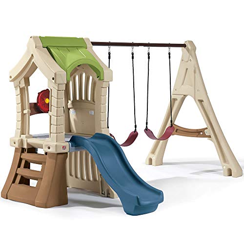 Step2 Play up Gym Set Spielturm mit Rutsche und Schaukel | XXL Kunststoff Spielplatz / Spielgerät für Kinder von Step2