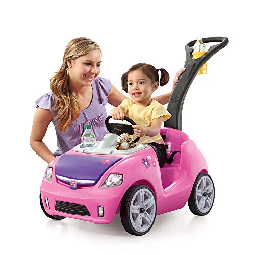 Step2 Whisper Ride Kinderauto/Rutscher in Rosa | Spielzeug Auto mit Schiebestange | Kinderfahrzeug/Rutscherauto ab 1.5 Jahre. von Step2