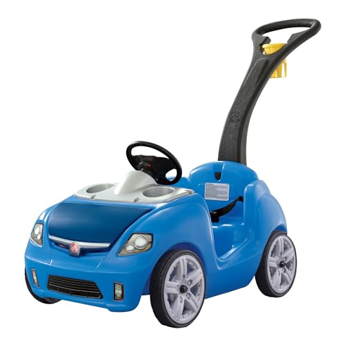 Step2 Whisper Ride Kinderauto / Rutscher in Blau | Spielzeug Auto mit Schiebestange | Kinderfahrzeug / Rutscherauto ab 1.5 Jahre von Step2