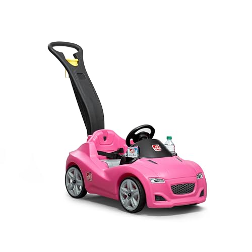 Step2 Whisper Ride Kinderauto/Rutscher in Rosa | Spielzeug Auto mit Schiebestange | Kinderfahrzeug/Rutscherauto ab 1.5 Jahre von Step2