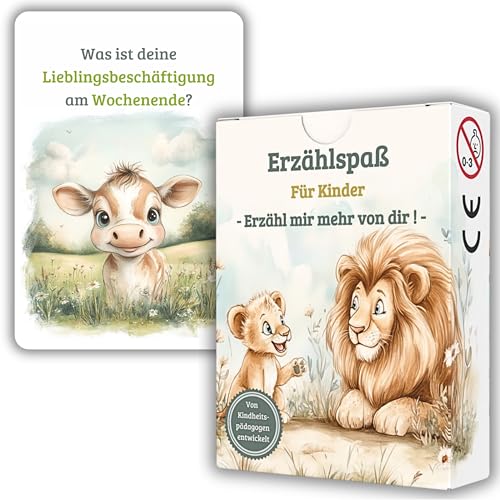 60 Gesprächskarten für Kinder | Erzählt euch mehr über euch | Gefühlskarten | Lernspiel & Geschenk für Mädchen und Junge | Spielerisch Lernen | Emotionale Entwicklung | Spiele ab 4, 5, 6, 7, 8 Jahre von Sternblüte