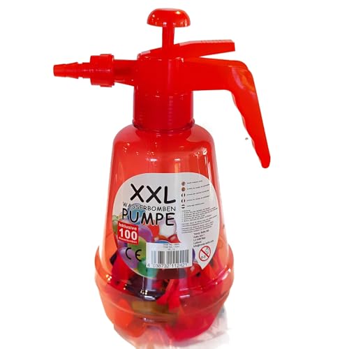XXL Wasserbomben Pumpe inkl. 100 Wasserbomben Rote Flasche Ballons in bunten Farben Pump Druck-Flasche XXL Wasserbomben Pumpe inkl. 100 Wasserbomben Rote Flasche Ballons in bunten Farben Pump Druck-Flasche von Sternfabrik