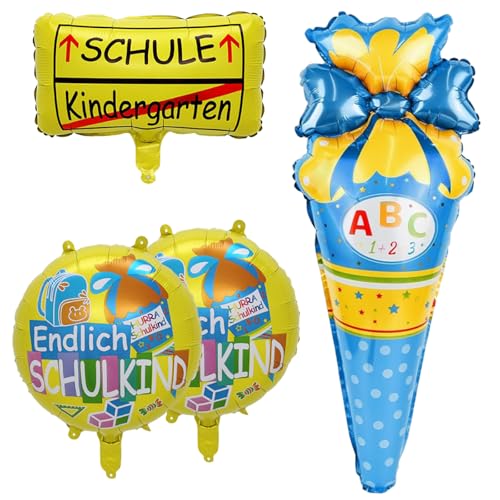 Einschulung Deko Jungen Blau, Zuckertüten Folienballon + SCHULE Kindergarten Ballon + 2 HURRA SCHULE Folien Ballons, Deko Einschulung Schuleinführung Schulanfang Schulkind Schulstart Schule für Jungen Einschulung Deko Jungen Blau, Zuckertüten Folienballon + SCHULE Kindergarten Ballon + 2 HURRA SCHULE Folien Ballons, Deko Einschulung Schuleinführung Schulanfang Schulkind Schulstart Schule für Jungen von Sternhell