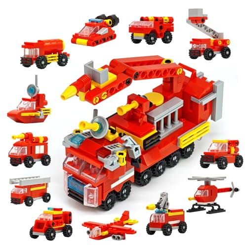 Sternstunde Mitgebsel Kindergeburtstag Gastgeschenke, 12 Stück Bausteine der Feuerwache Geburtstag mitgebsel Kinder, Baustein Spielzeug Geburtstag Party Geschenke Kinder für 3-10 Mädchen und Jungen von Sternstunde