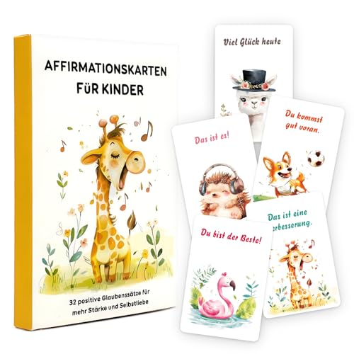 Sternstunde Affirmationskarten für Kinder, 32 Stück, Motivationskarten für Selbstbewusstsein, 3-12 Jahre, Mehrfarbig (Gefühlskarten für Kinder) von Sternstunde