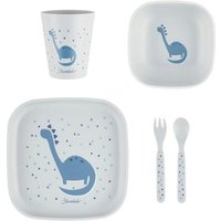 STERNTALER 6802483 Kindergeschirr-Set Dino Rexi, graublau von Sterntaler