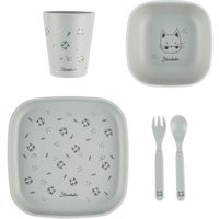STERNTALER 6802487 Kindergeschirr-Set Katze Lilly mattgrün von Sterntaler