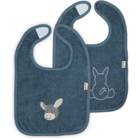 STERNTALER 7032283 GOTS 2er-Pack Klettlätzchen Esel Emmi, Graublau von Sterntaler