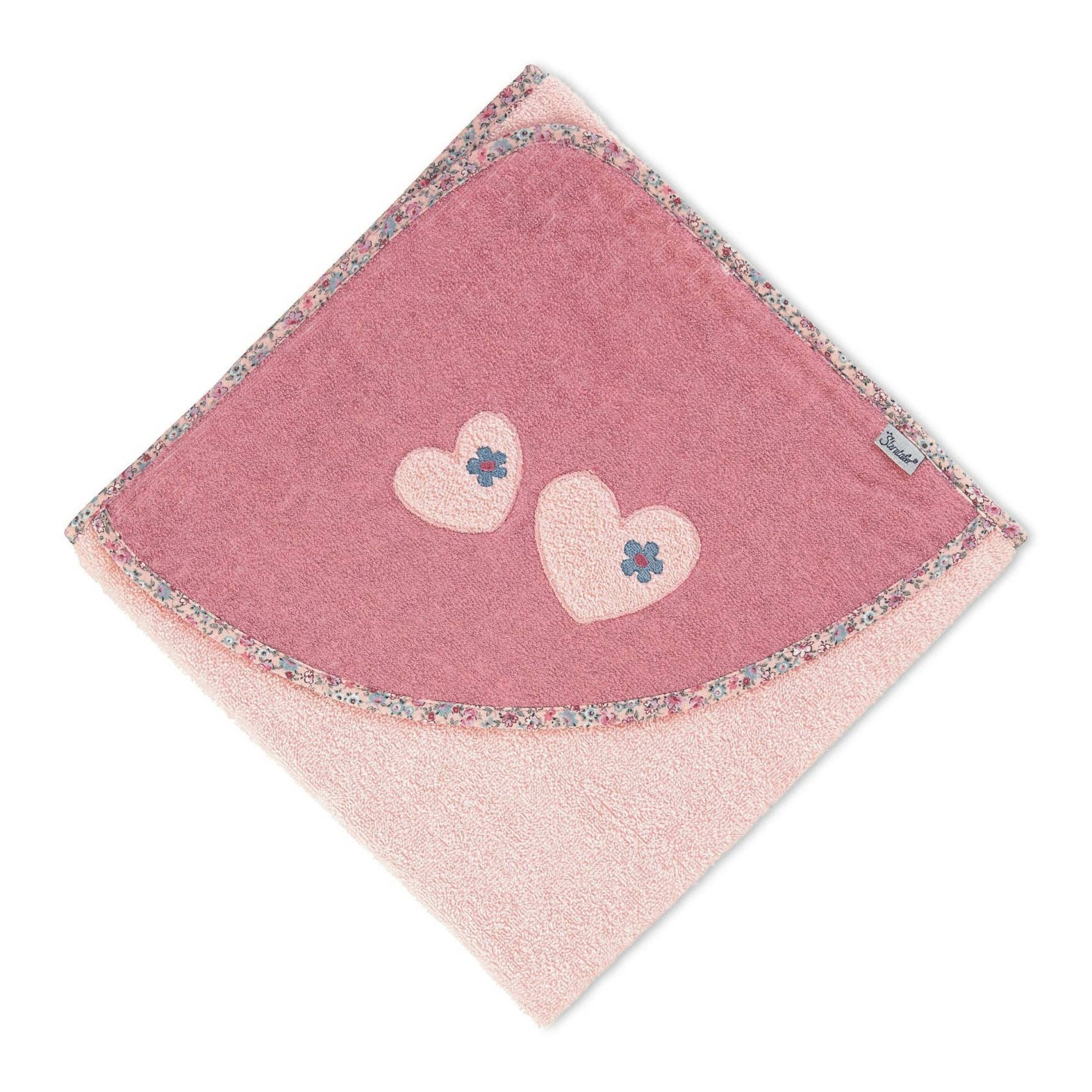 Sterntaler Kapuzenbadetuch 100x100 cm rosa von Sterntaler