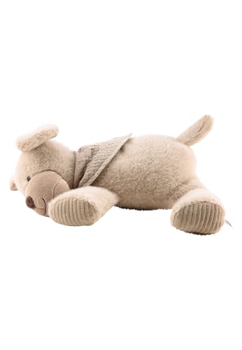 Sterntaler Schlaf Gut Figur Hund Lucky - Baby und Kinder Einschlafhilfe aus weichem Flausch - Kuscheltier mit Soundmodul hilft beim Einschlafen - Geräuschmodul mit beruhigenden Tönen, graubeige von Sterntaler