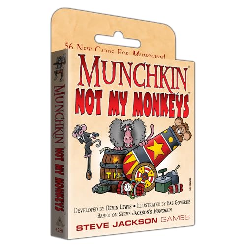 Munchkin Not My Monkeys | Erweiterungskartenpaket | 3-6 Spieler, ab 14 Jahren, 1-2 Stunden | 56 schelmische Karten | Steve Jackson Games Munchkin Not My Monkeys | Erweiterungskartenpaket | 3-6 Spieler, ab 14 Jahren, 1-2 Stunden | 56 schelmische Karten | Steve Jackson Games von Steve Jackson Games