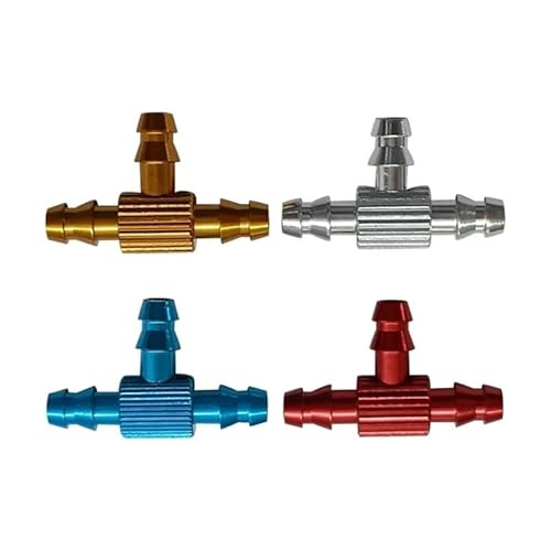 StiNGZjdM 2 Stück CNC Aluminium Kraftstoffrohr T-Joints Kraftstofftankdüse / Metall 3-Wege T-Form Zubehör T-Dichtung Kraftstoffschlauchdichtung RC Teile (2 Stück) von StiNGZjdM