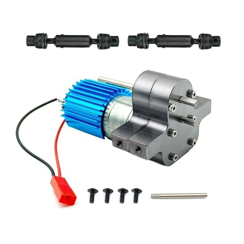 StiNGZjdM Metal 370 Motor Getriebe Getriebe mit Antriebswelle für WPL C14 C24 B24 B36 MN D90 D99 MN99S RC Auto Upgrades Teile Zubehör (Titan) von StiNGZjdM